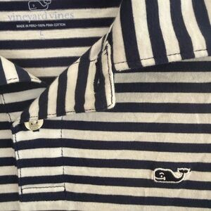 Vineyard Vines Navy & White Striped Polo